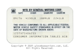 gm general motors car door certification 1977 gm part 000000 impact printer printed filled in thumb product image